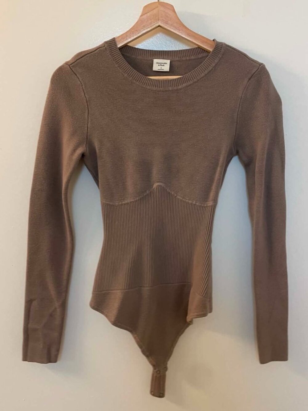Abercrombie Bodysuit Taupe/Tan